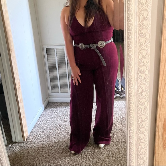 Burgundy Jumpsuit brand new just not the look I’m going for. It’s a size L. - Picture 2 of 5